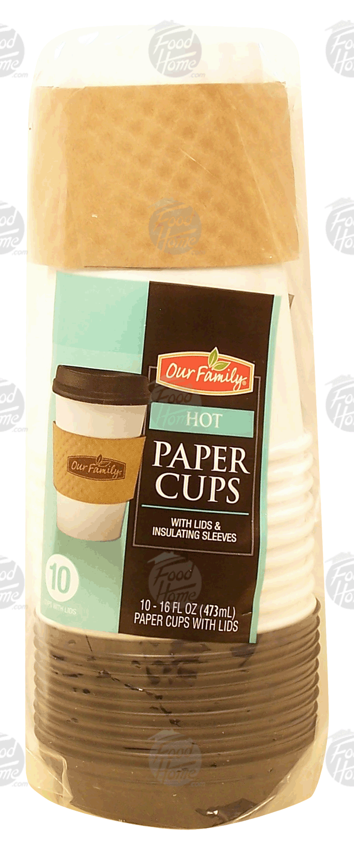 Our Family  hot liquid paper cups and lids, 16-fl. oz. Full-Size Picture